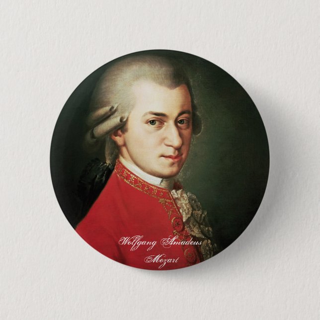 Wolfgang Amadeus Mozart-Knopf Button (Vorderseite)