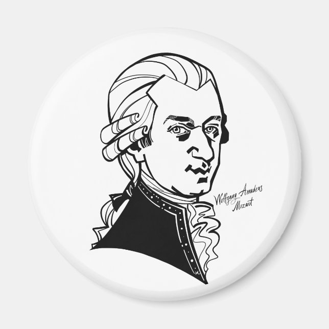 Wolfgang Amadeus Mozart Magnet (Vorne)