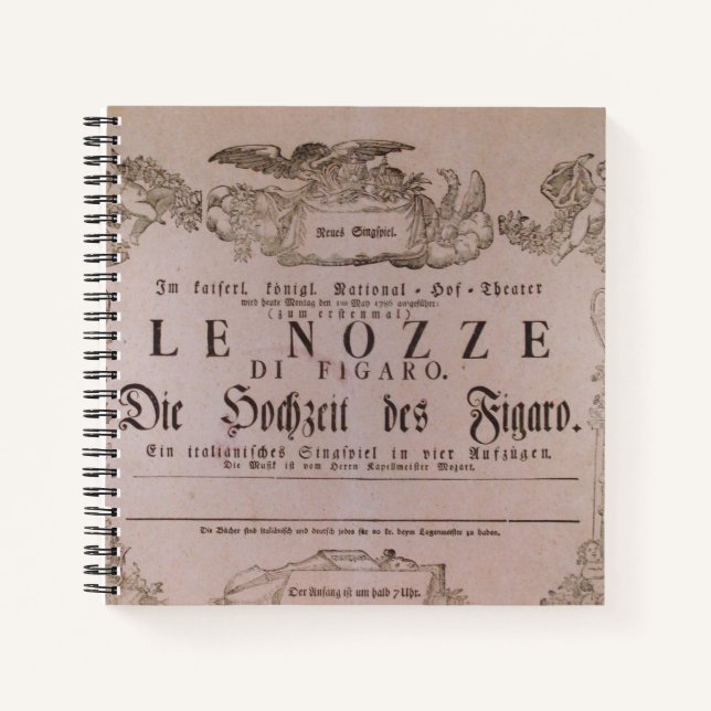 Wolfgang Amadeus Mozart, Oper - Le nozze di Figaro Notizbuch (Vorderseite)