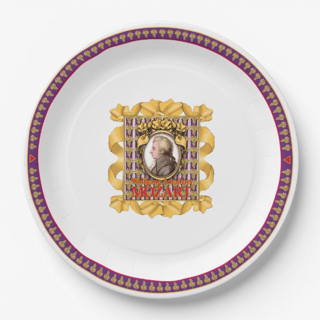 Wolfgang Amadeus Mozart Pappteller (Vorderseite)