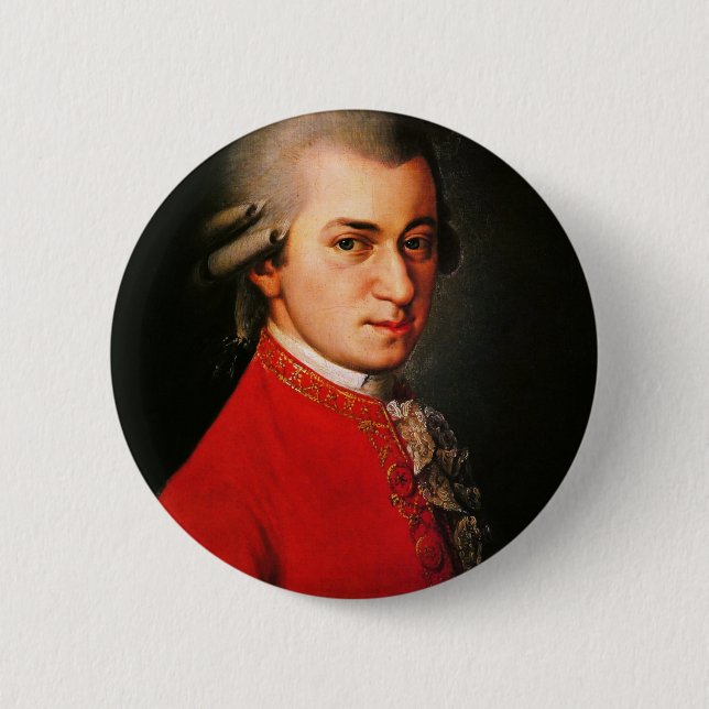 Wolfgang Amadeus Mozart-Portrait Button (Vorderseite)