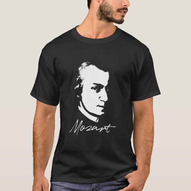 Wolfgang Amadeus Mozart Portrait Classic Compose T-Shirt (Vorderseite)