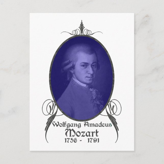 Wolfgang Amadeus Mozart Postkarte (Vorderseite)