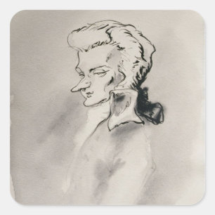 Wolfgang Amadeus Mozart Quadratischer Aufkleber