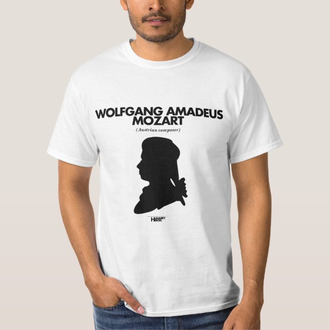 Wolfgang- Amadeus Mozartweiß T - Shirt (Vorderseite)