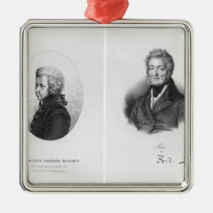 Wolfgang Amedeus Mozart und Ferdinando Paer Silbernes Ornament