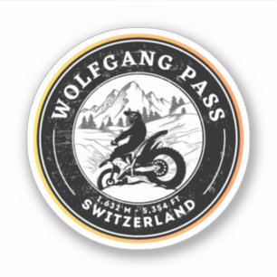 Wolfgang-Pass Motorradtour durch die Schweizer Alp Aufkleber