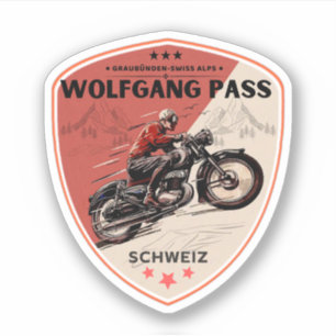 Wolfgang-Pass Schweizer-Alpen-Motorrad-Tour Aufkleber