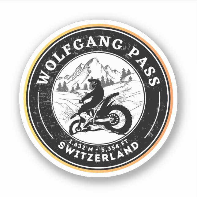 Wolfgang Pass - Schweizer Alpen - Motorradtour Aufkleber (Vorderseite)
