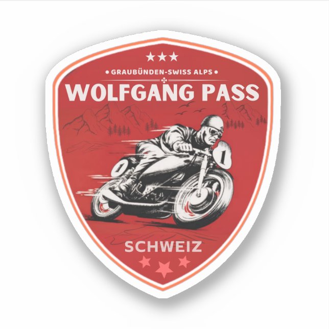 Wolfgang Pass - Schweizer Alpen - Motorradtour Aufkleber (Vorderseite)