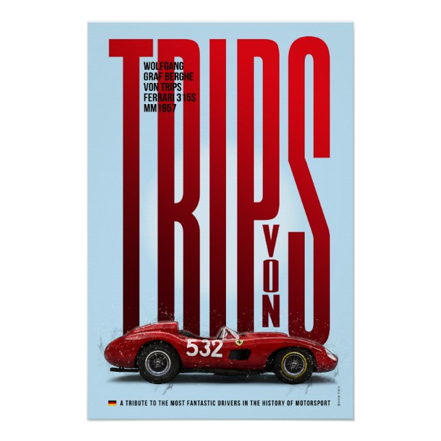 Wolfgang von Trips Tribute Ferrari 315S Poster (Vorderseite)