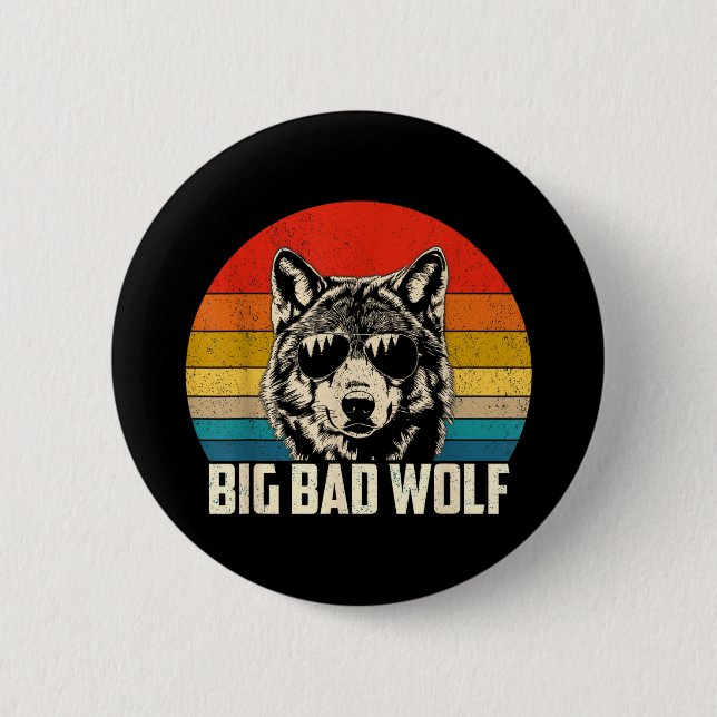 Wolfgeist großer und böser Wolf Wolfsrudel lustige Button (Vorderseite)