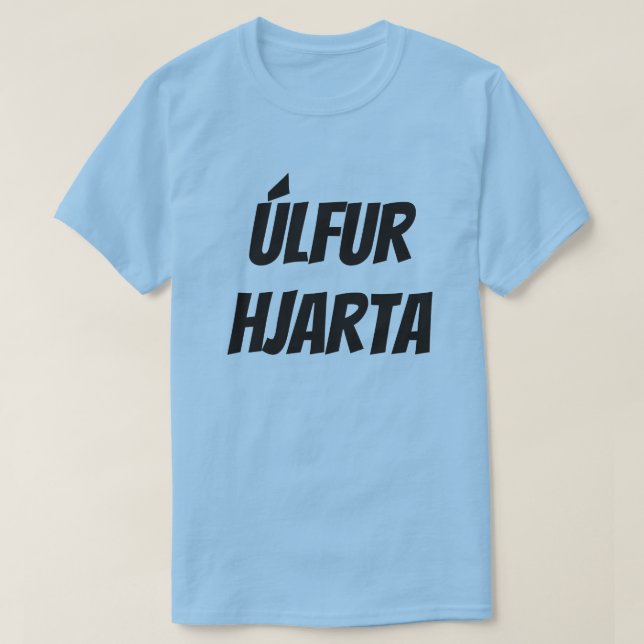 Wolfherz in isländischem (úlfur hjarta) Blau T-Shirt (Design vorne)