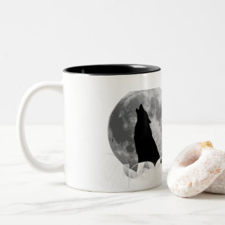 Wolfheulen bei Vollmond Y2K Ästhetik Tasse