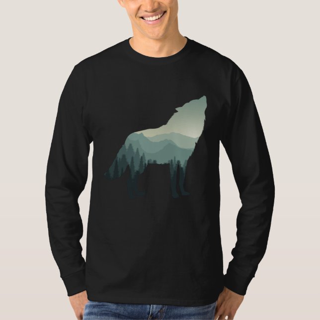 Wolfheulender Bergwald T-Shirt (Vorderseite)