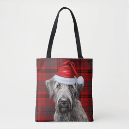 Wolfhound Christmas Dog Red Seasonal Plaid