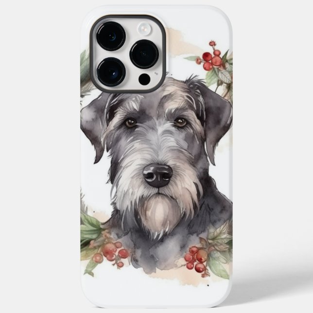 Wolfhound Christmas Wreath Festivals Case-Mate iPhone Hülle (Rückseite)