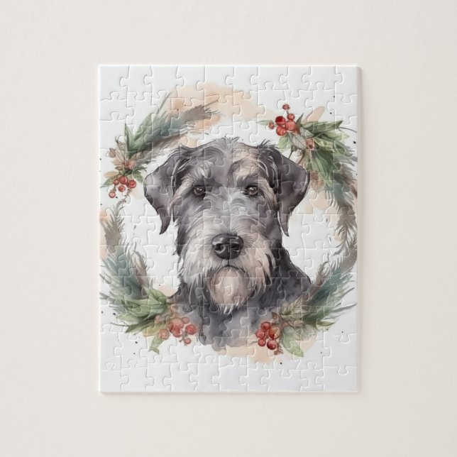 Wolfhound Christmas Wreath Festivals Puzzle (Vertikal)