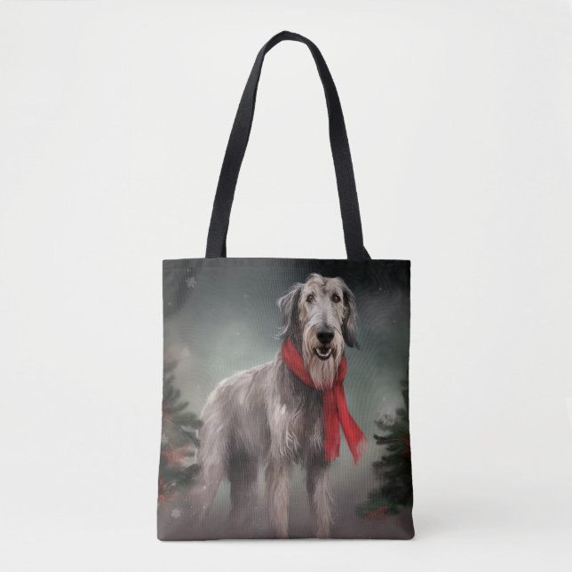 Wolfhound Dog in Schneehocht (Vorderseite)