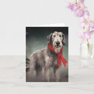 Wolfhound Dog in Schneehocht Karte