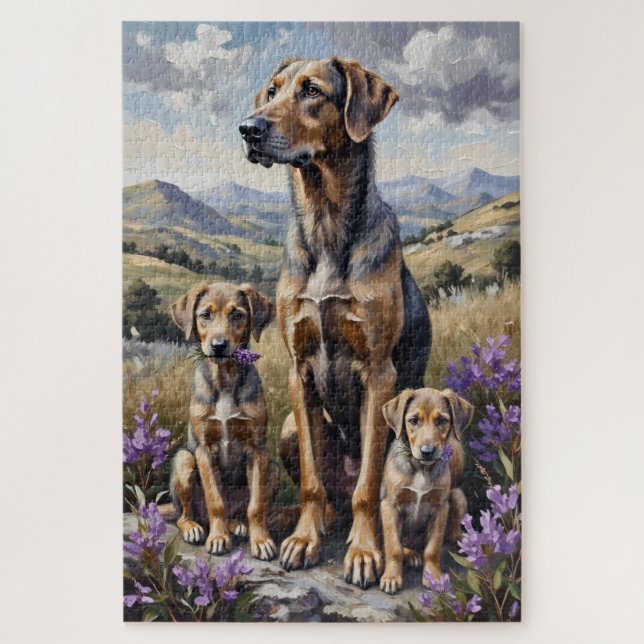 Wolfhound Highland Heather Kunst Puzzle (Vertikal)