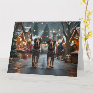 Wolfhound Hunde Weihnachtsschneeferien Karte