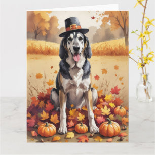 Wolfhound im Herbst hinterlässt Erntedank Art Karte