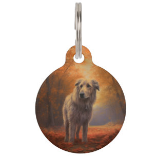 Wolfhound im Herbst Leaves Fall Inspiriert Haustiermarke