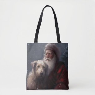 Wolfhound mit dem Weihnachtsmann Weihnachten