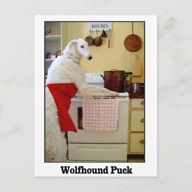 Wolfhound Puck Postkarte (Vorderseite)