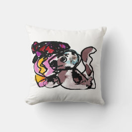 Wolfhound und Blume Freude Kissen