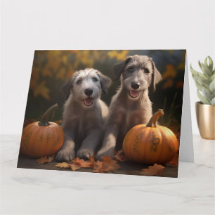 Wolfhound Welpe Herbst Delight Pumpkin Karte