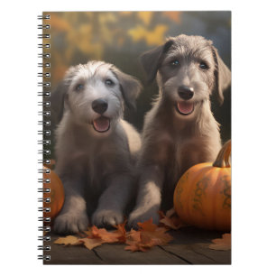 Wolfhound Welpe Herbst Delight Pumpkin Notizblock