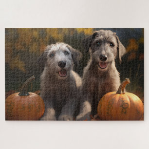 Wolfhound Welpe Herbst Delight Pumpkin Puzzle