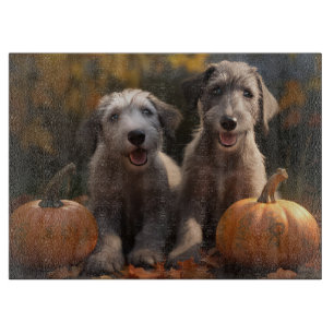 Wolfhound Welpe Herbst Delight Pumpkin Schneidebrett