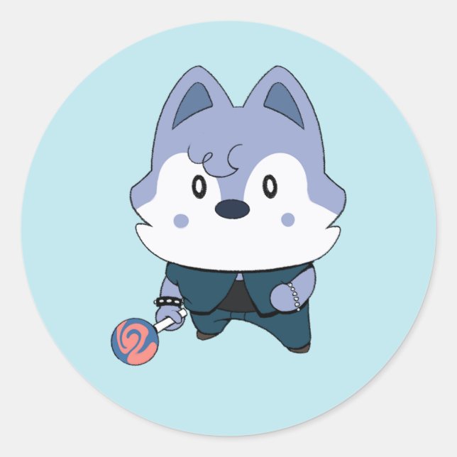 Wolfie (ATE) Runder Aufkleber (Vorderseite)