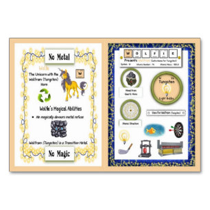 Wolfie - Horn-Einhorn-Handelskarte für Wolfie Tischnummer