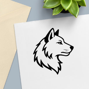 Wolfkopf im Profil Permastempel