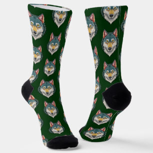 Wolfkopf von vorne socken