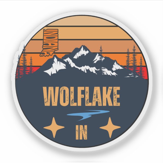 Wolflake, Indiana Aufkleber (Vorderseite)