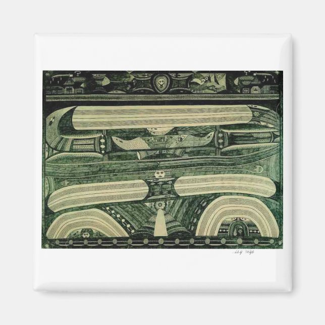 Wölfli 'Petrol' Fine Art Magnet (Vorne)