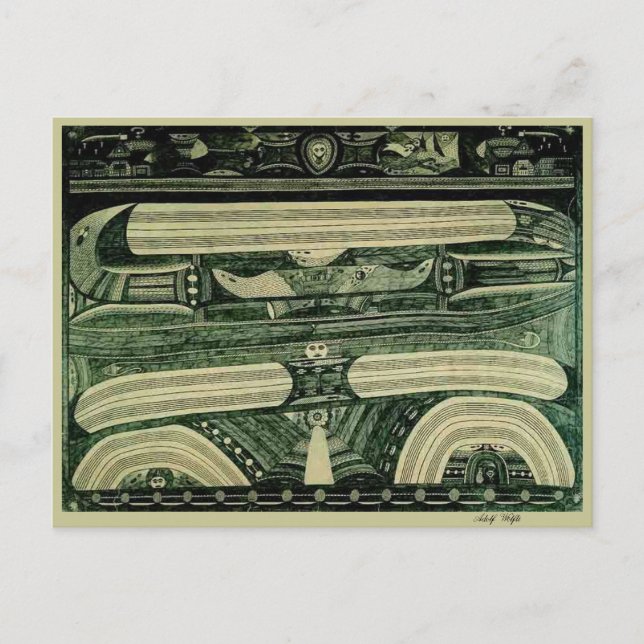 Wölfli 'Petrol' Fine Art Postkarte (Vorderseite)