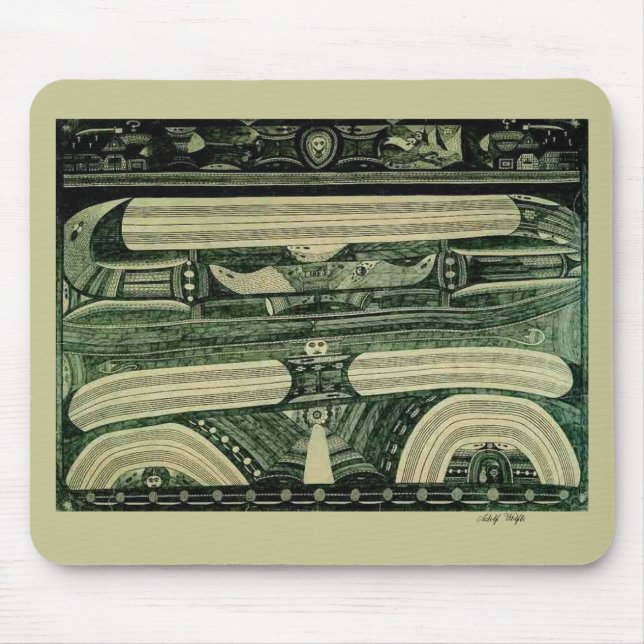 Wölfli "Treibstoff-" schöne Kunst Mousepad (Vorne)