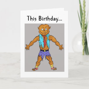 Wolfman Birthday Wishes Card Karte