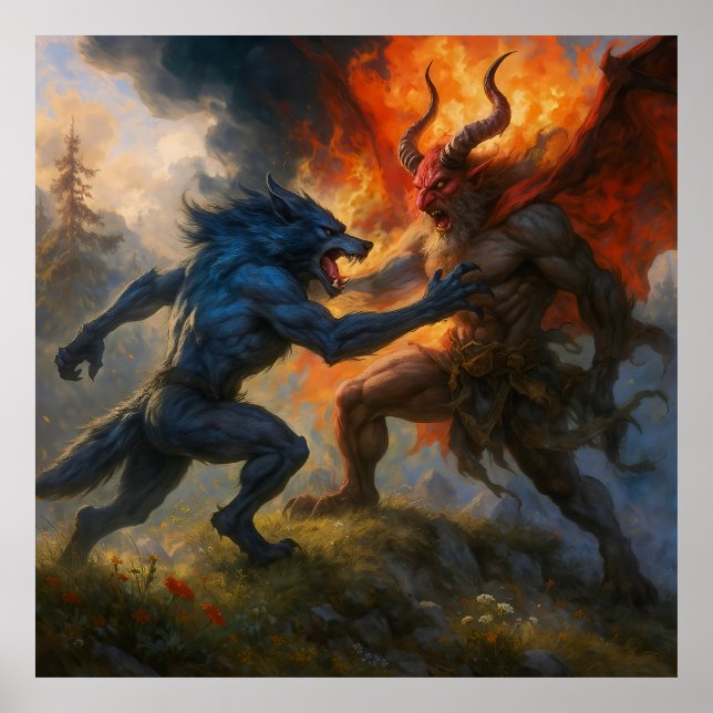 Wolfman Meets Krampus Poster (Vorne)