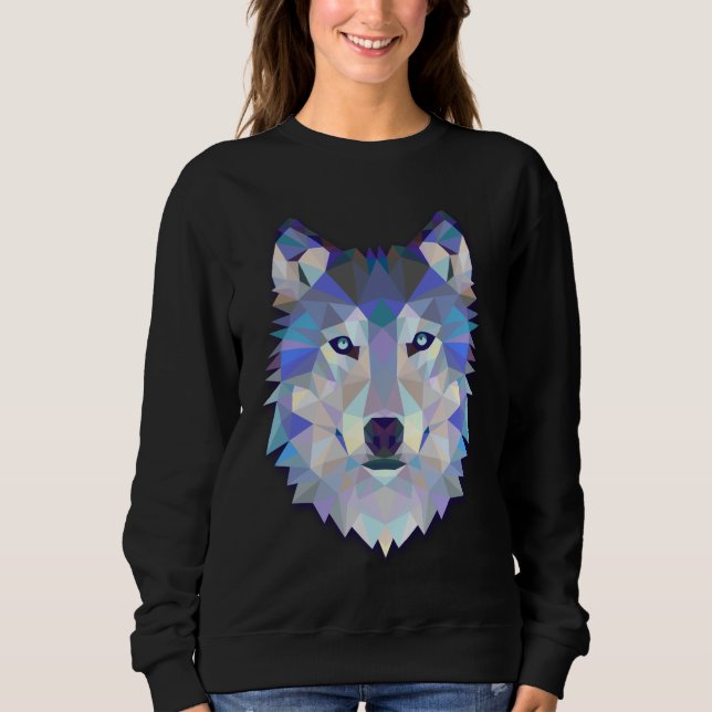 WolfMas, abstrakter Kopf, der Raglan-Sweatshirt Sweatshirt (Vorderseite)