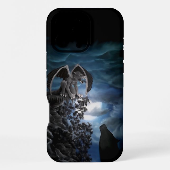 Wolfmond - Wolf mit Golem iPhone Hülle (Rückseite)