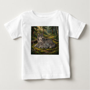 Wolfmutter und Welpen  Baby T-shirt