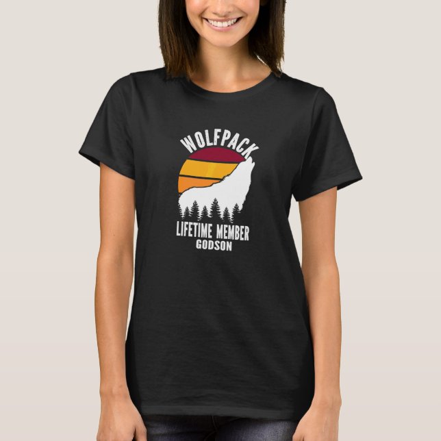 Wolfpack Lebenslanges Mitglied Patenkind Wolf Fami T-Shirt (Vorderseite)