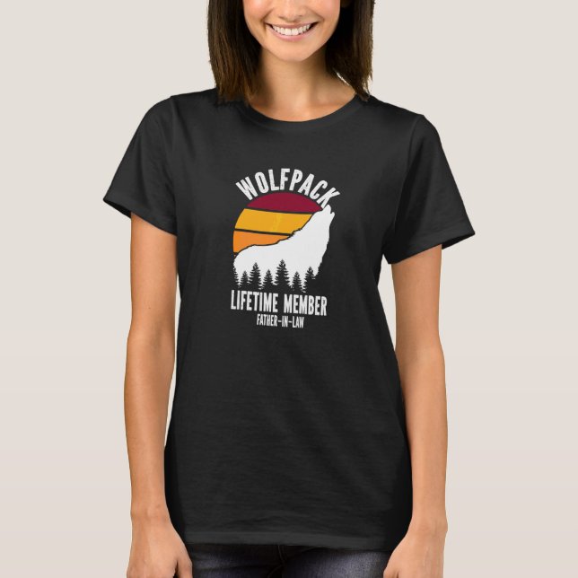 Wolfpack Lebenslanges Mitglied Schwiegervater Wolf T-Shirt (Vorderseite)
